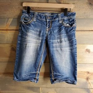 Soundgirl Juniors Knee Shorts - blue jeans